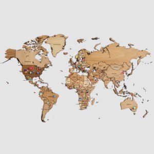 Travel Memory Wooden World Map