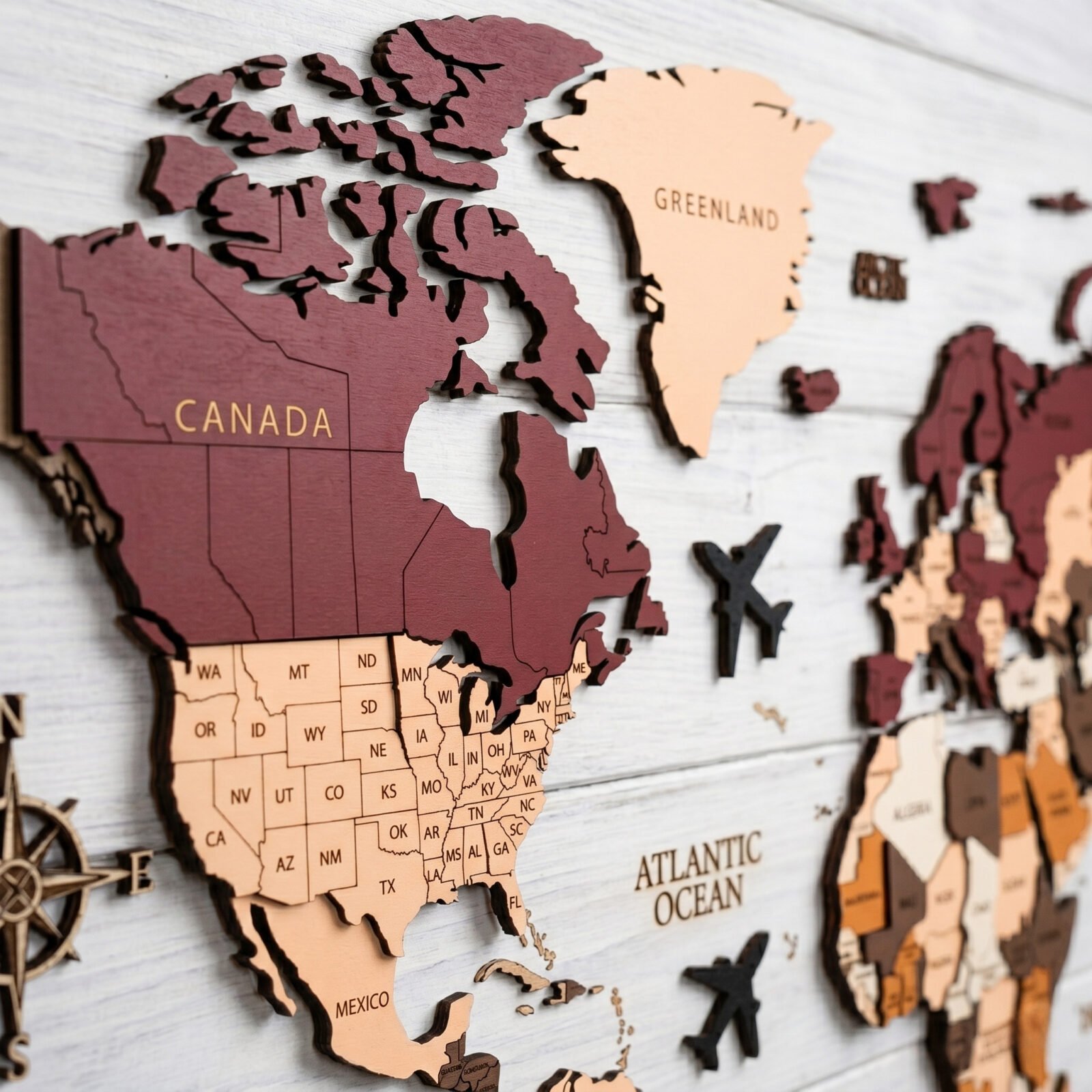 Family Travel Wooden World Map - Image 3