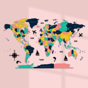 Kids 3D Wooden World Map