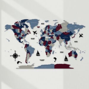 Noble 3D Wooden World Map